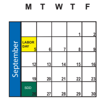 District School Academic Calendar for Park View School for September 2022