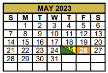 District School Academic Calendar for Central Middle for May 2023