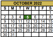 District School Academic Calendar for Hillcrest El for October 2022