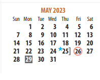 District School Academic Calendar for Lamar Elementary for May 2023