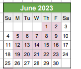 District School Academic Calendar for Prince School for June 2023