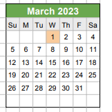 District School Academic Calendar for New Haven Academy for March 2023
