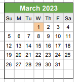 District School Academic Calendar for Christopher Columbus Academy for March 2023