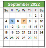 District School Academic Calendar for Clemente Leadership Academy for September 2022