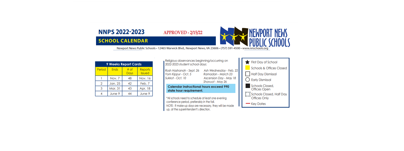 District School Academic Calendar Key for Magruder Elementary