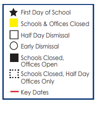 District School Academic Calendar Legend for B. C. Charles Elementary