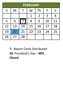 District School Academic Calendar for Richard Bowling ELEM. for February 2023
