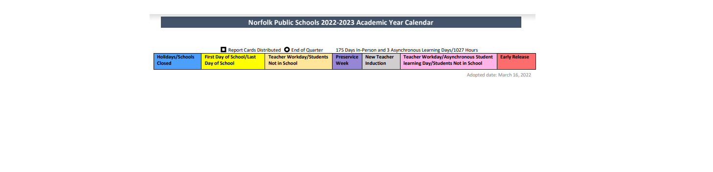 District School Academic Calendar Key for Northside Middle