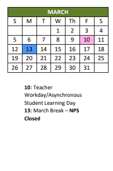 District School Academic Calendar for Richard Bowling ELEM. for March 2023