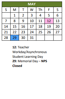 District School Academic Calendar for Suburban Park ELEM. for May 2023