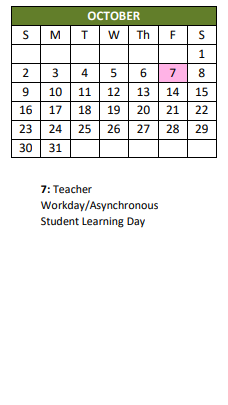 District School Academic Calendar for W. H. Taylor ELEM. for October 2022
