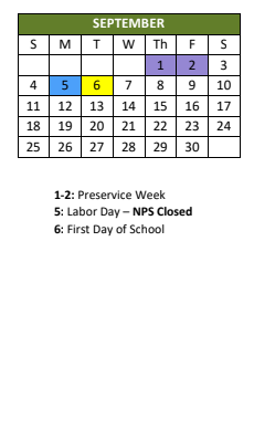 District School Academic Calendar for Camp Allen ELEM. for September 2022
