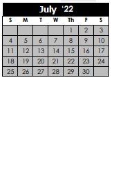 District School Academic Calendar for Woodstone Elementary School for July 2022