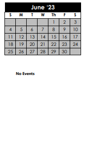 District School Academic Calendar for Children's Intervention for June 2023