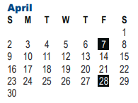 District School Academic Calendar for Krueger Elementary School for April 2023