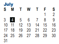 District School Academic Calendar for Oak Hills Terrace Es for July 2022