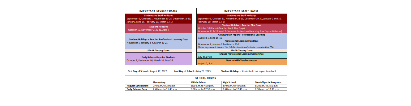 District School Academic Calendar Key for Denton Co J J A E P