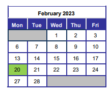 District School Academic Calendar for Davidson Middle School for February 2023