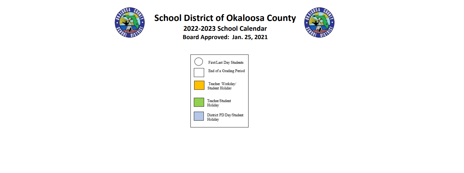 District School Academic Calendar Key for Oak Hill Elementary School