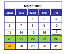 District School Academic Calendar for Okaloosa Applied Tech Center for March 2023