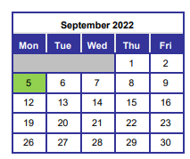 District School Academic Calendar for Bob Sikes Elementary School for September 2022