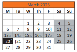 District School Academic Calendar for Shidler Elementary School for March 2023