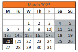 District School Academic Calendar for M.L. King JR. Elementary School for March 2023