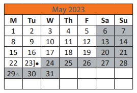 District School Academic Calendar for Van Buren Elementary School for May 2023