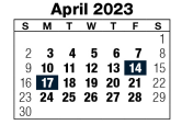 District School Academic Calendar for Career Center for April 2023