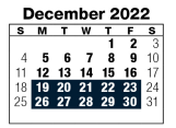 District School Academic Calendar for Minne Lusa Elementary School for December 2022