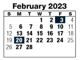 District School Academic Calendar for Masters Elementary School for February 2023