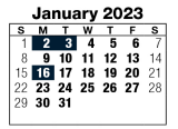 District School Academic Calendar for Omaha Public Schools Homebased for January 2023