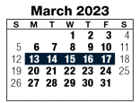 District School Academic Calendar for Field Club Elementary School for March 2023