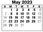 District School Academic Calendar for Prairie Wind School for May 2023