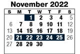 District School Academic Calendar for Standing Bear Elementary School for November 2022