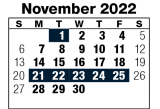 District School Academic Calendar for Lewis & Clark Middle School for November 2022