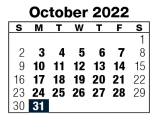 District School Academic Calendar for Dodge Elementary School for October 2022