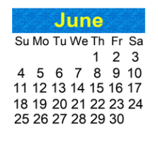 District School Academic Calendar for Clay Springs Elementary School for June 2023