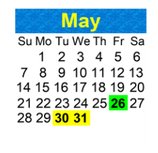 District School Academic Calendar for Chain Of Lakes Middle School for May 2023