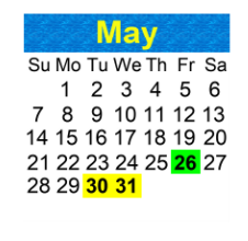 District School Academic Calendar for Clay Springs Elementary School for May 2023