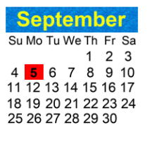District School Academic Calendar for East Lake Elementary School for September 2022
