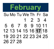 District School Academic Calendar for Ged Exit Option Program for February 2023