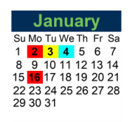 District School Academic Calendar for Ged Exit Option Program for January 2023