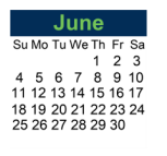 District School Academic Calendar for Hospital/homebound Program for June 2023