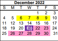 District School Academic Calendar for Travis El for December 2022