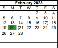 District School Academic Calendar for Travis El for February 2023