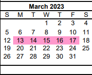 District School Academic Calendar for Travis El for March 2023