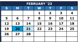District School Academic Calendar for De Zavala Fifth Grade Center for February 2023