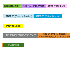 District School Academic Calendar Legend for The Summit High School