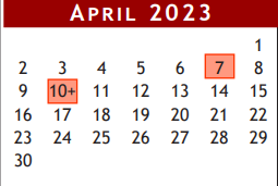 District School Academic Calendar for Alternative Learning Acad for April 2023